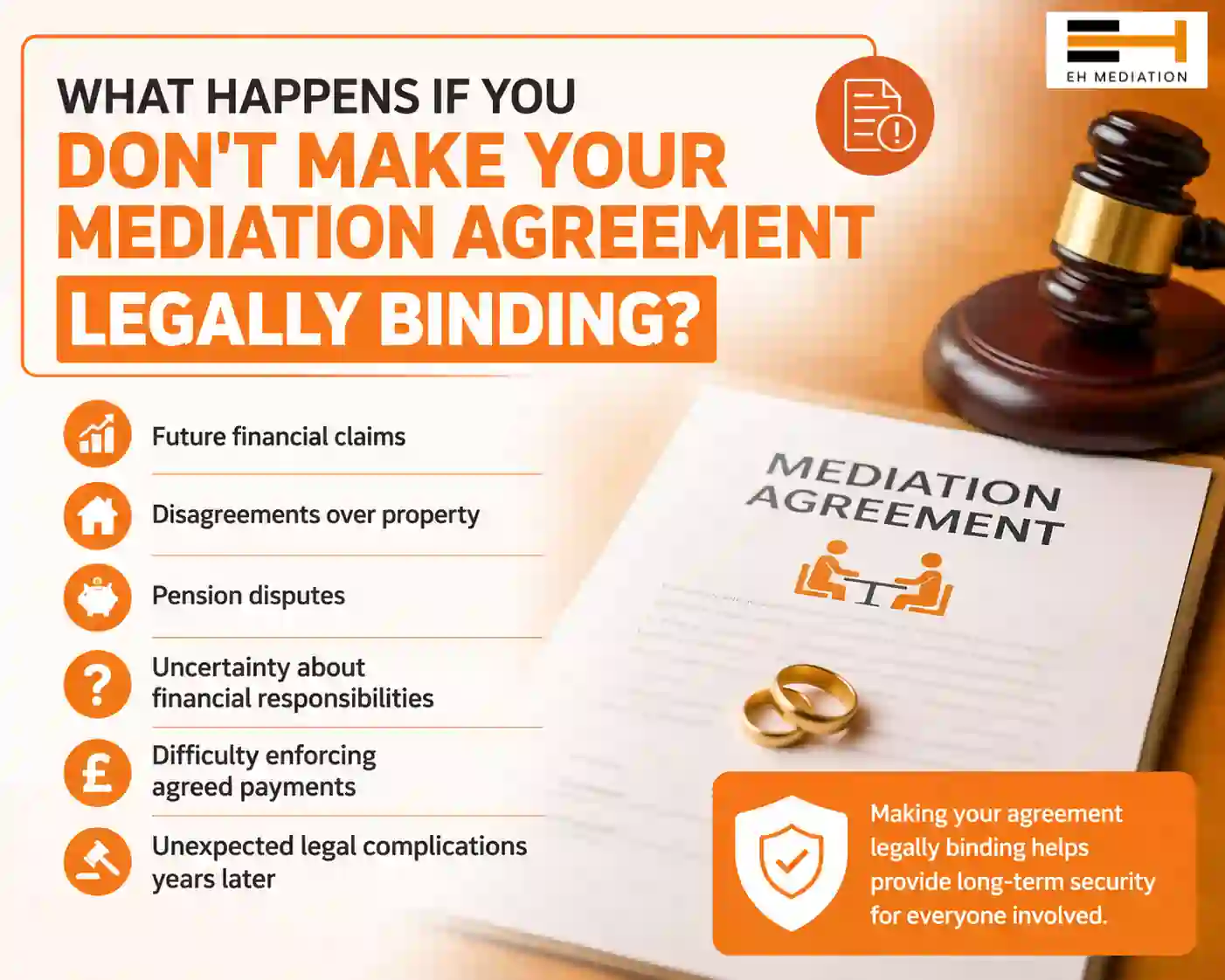 What Happens If You Don't Make Your Mediation Agreement Legally Binding Bromsgrove?